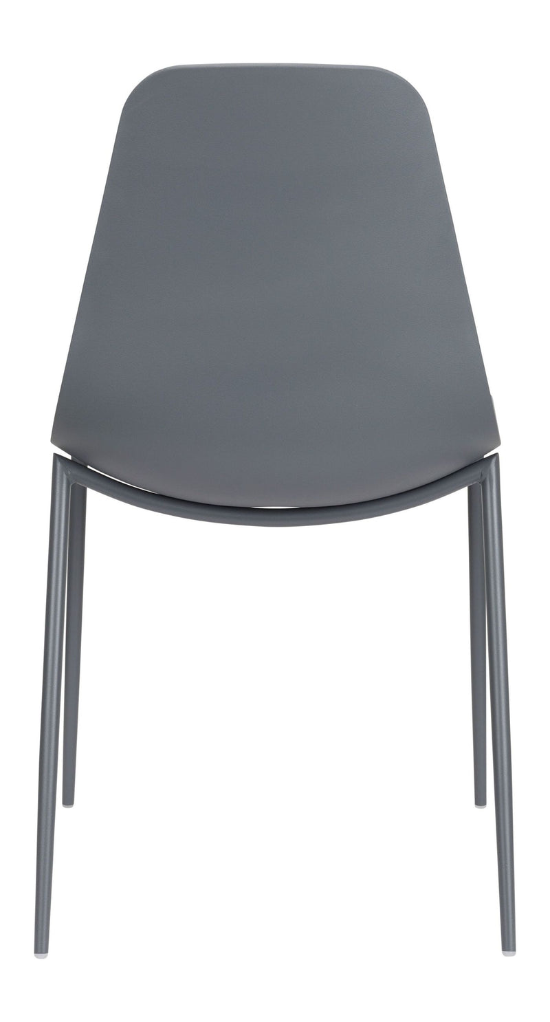 Esszimmerstuhl Jeffrey im 4er-Set, Grau mit Metallgestell
