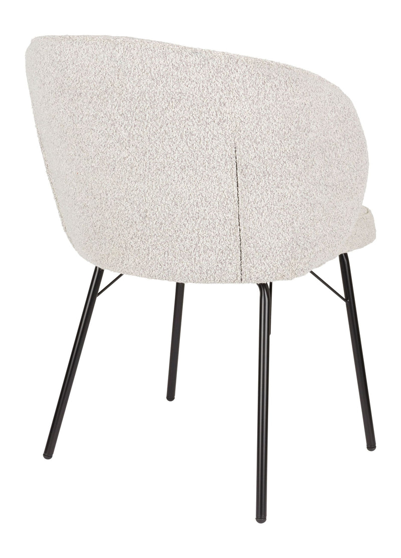 Esszimmerstuhl Joa im 2er-Set, Beige mit Eisengestell fürs Esszimmer