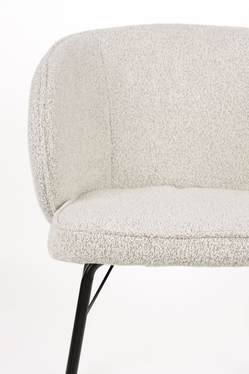 Esszimmerstuhl Joa im 2er-Set, Beige mit Eisengestell fürs Esszimmer