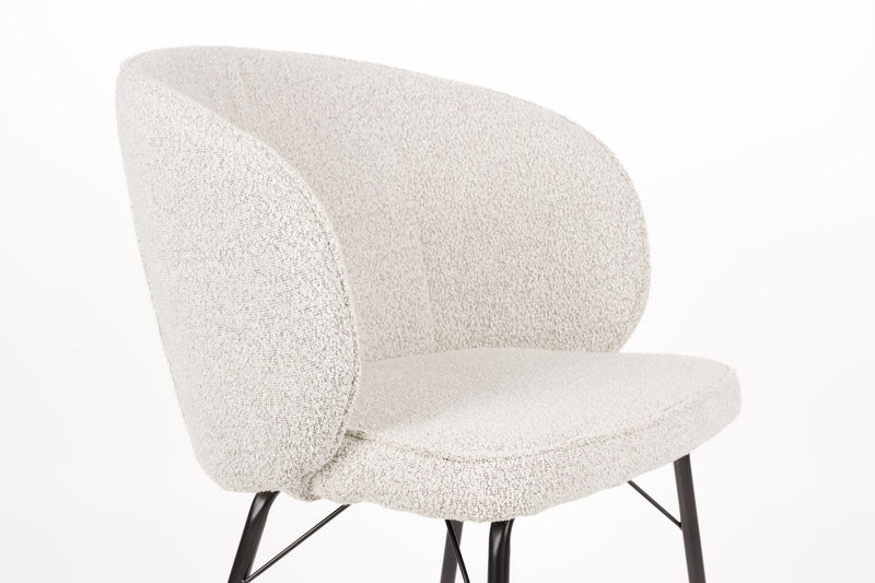 Esszimmerstuhl Joa im 2er-Set, Beige mit Eisengestell fürs Esszimmer