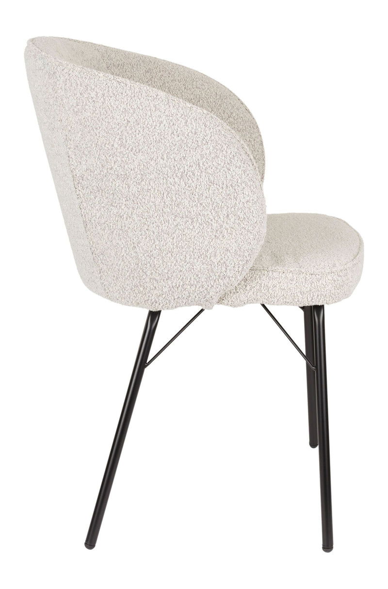 Esszimmerstuhl Joa im 2er-Set, Beige mit Eisengestell fürs Esszimmer