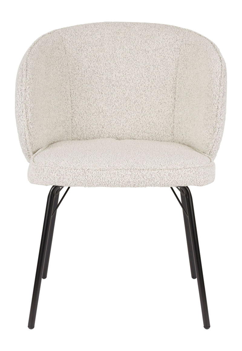 Esszimmerstuhl Joa im 2er-Set, Beige mit Eisengestell fürs Esszimmer