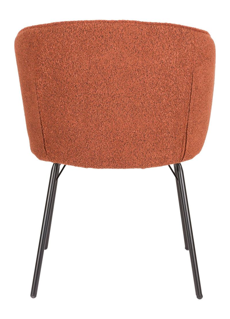 Esszimmerstuhl Joa im 2er-Set, Beige mit Bouclé-Bezug und Eisengestell