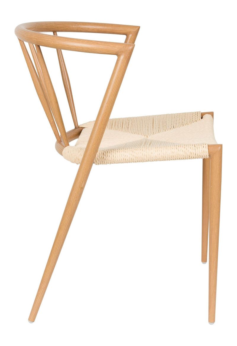 Esszimmerstuhl Che im 2er-Set, Braun mit Seilbezug und Eisengestell
