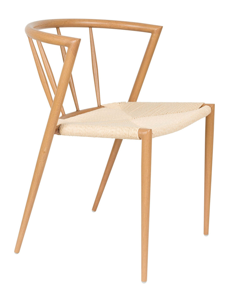 Esszimmerstuhl Che im 2er-Set, Braun mit Seilbezug und Eisengestell