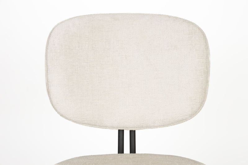 Esszimmerstuhl Bouton im 2er-Set, Off-White mit Gestell aus Eisen