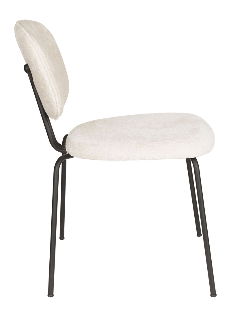 Esszimmerstuhl Bouton im 2er-Set, Off-White mit Gestell aus Eisen