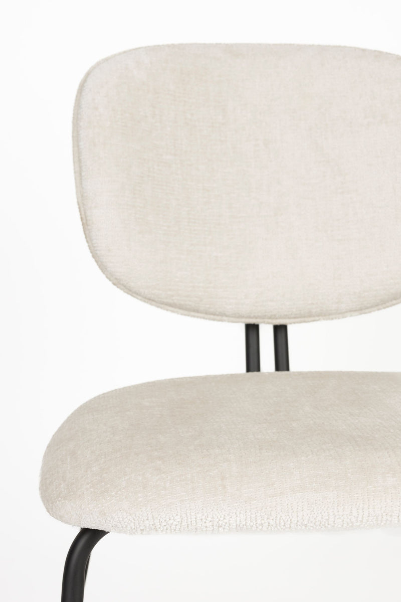 Esszimmerstuhl Bouton im 2er-Set, Off-White mit Gestell aus Eisen