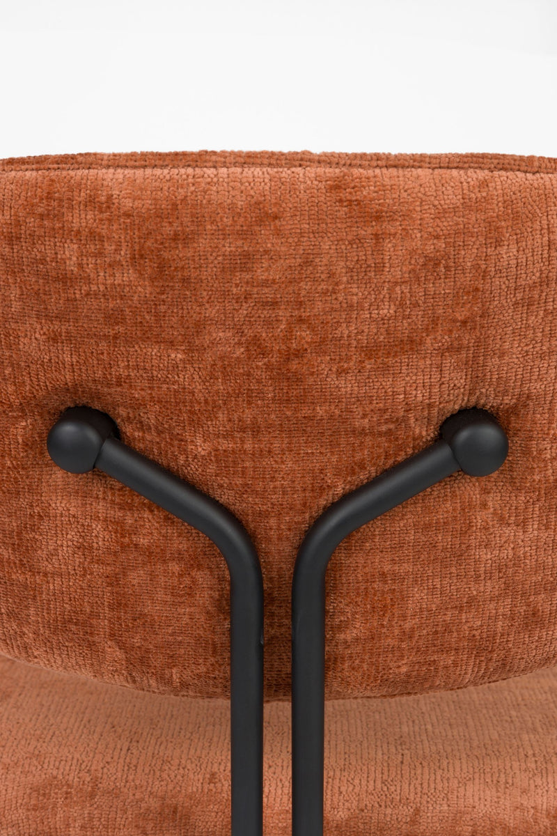 Esszimmerstuhl Bouton im 2er-Set, Terracotta mit Metallgestell