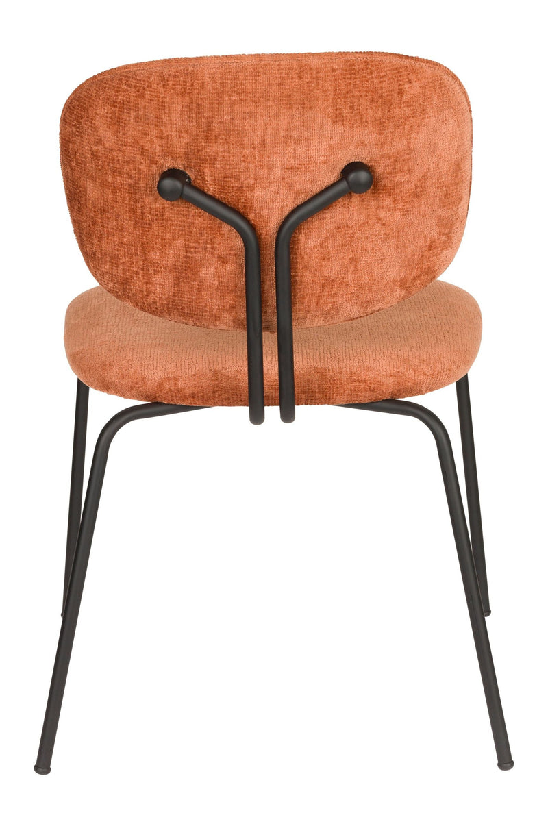 Esszimmerstuhl Bouton im 2er-Set, Terracotta mit Metallgestell