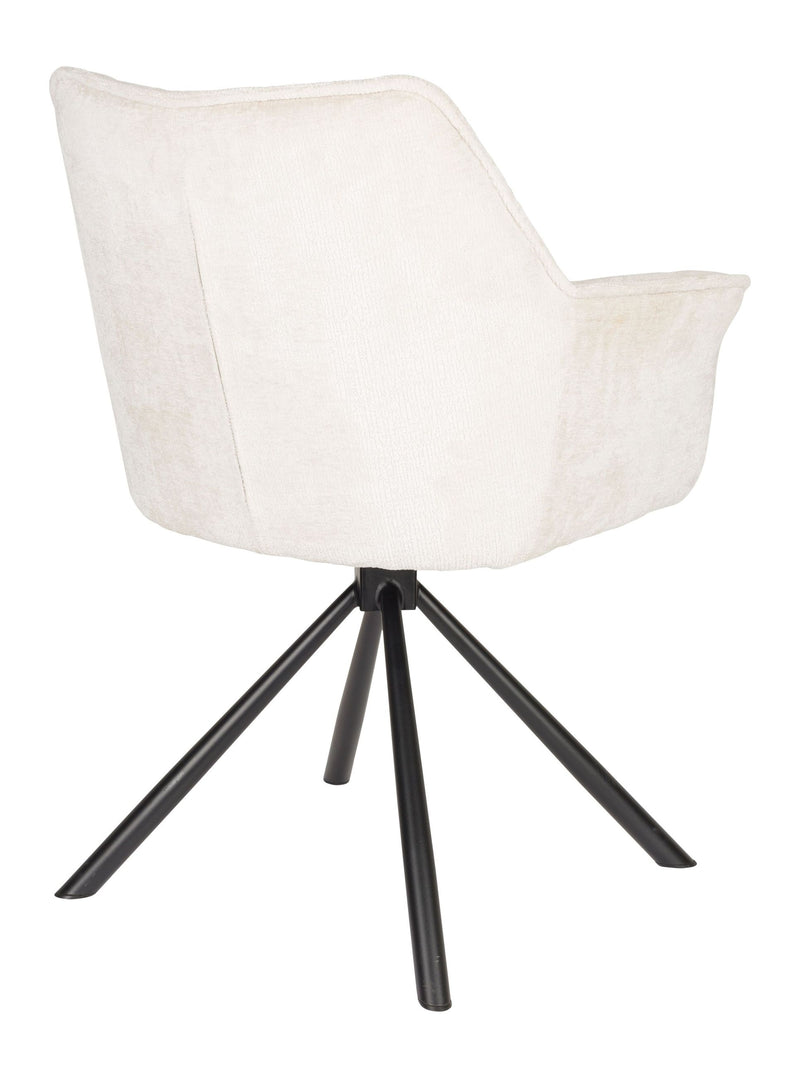 Esszimmerstuhl Kodak im 2er-Set, Beige mit schwarzem Metallgestell