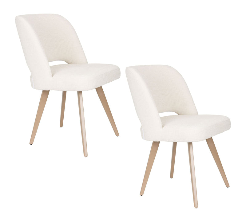Esszimmerstuhl Yves im 2er-Set, Beige mit Gestell aus Eisen