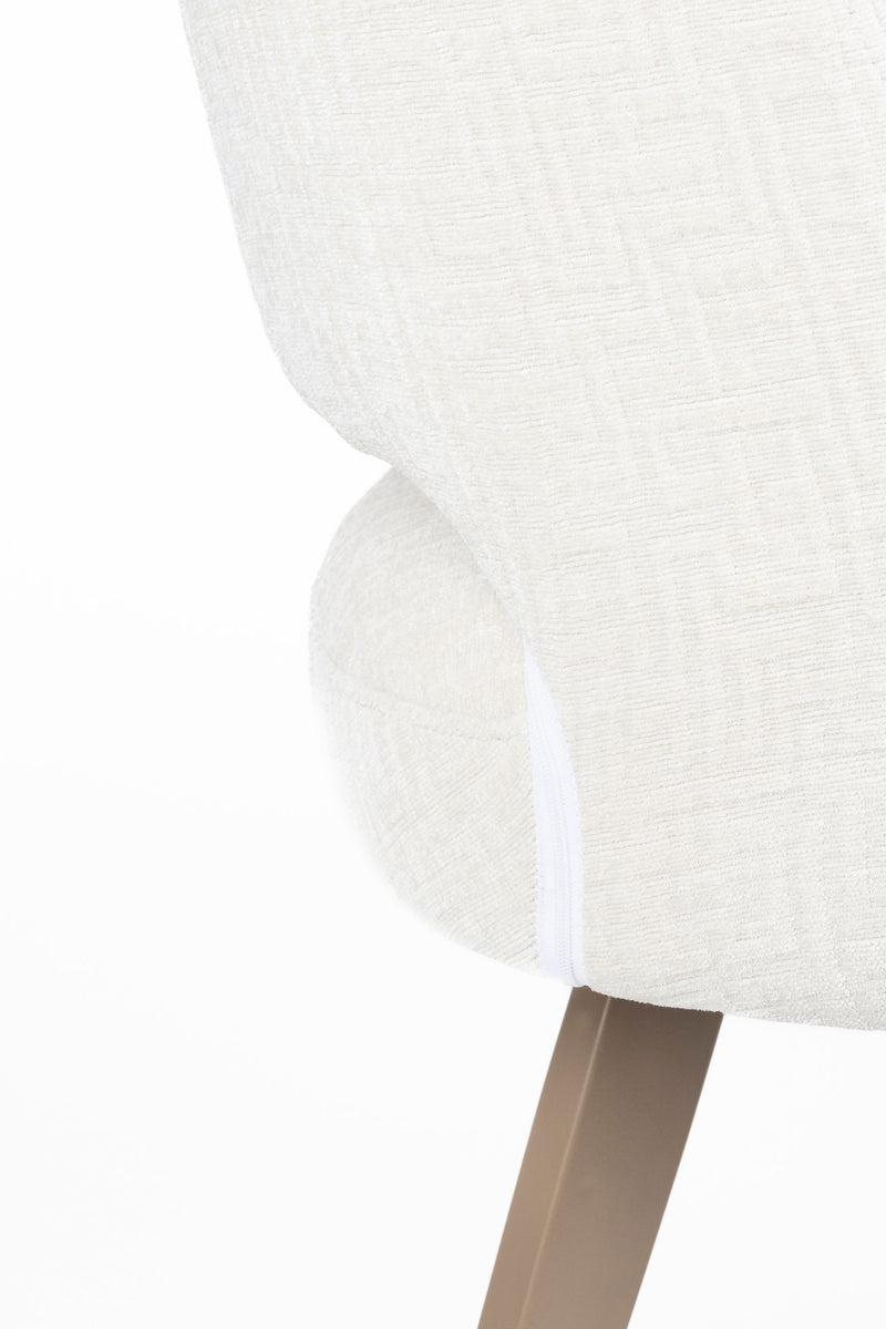 Esszimmerstuhl Yves im 2er-Set, Beige mit Gestell aus Eisen