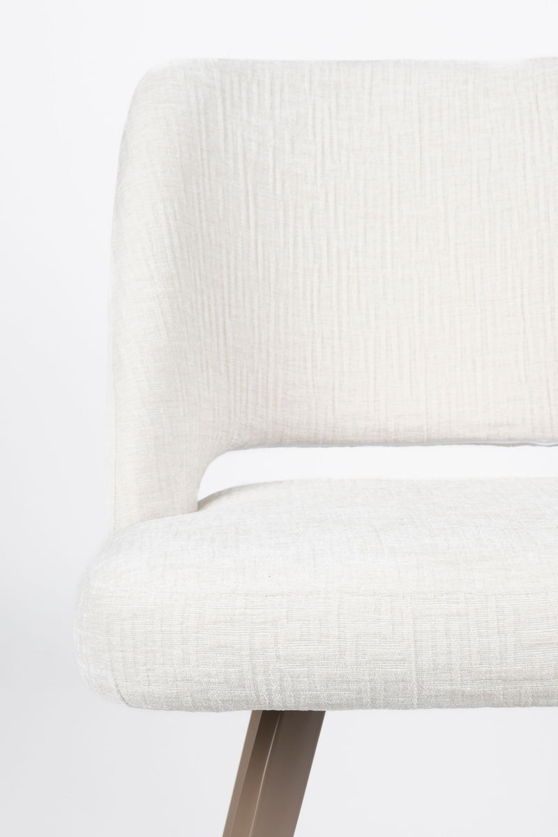 Esszimmerstuhl Yves im 2er-Set, Beige mit Gestell aus Eisen