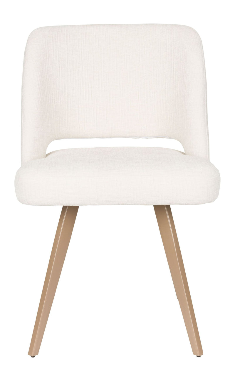 Esszimmerstuhl Yves im 2er-Set, Beige mit Gestell aus Eisen