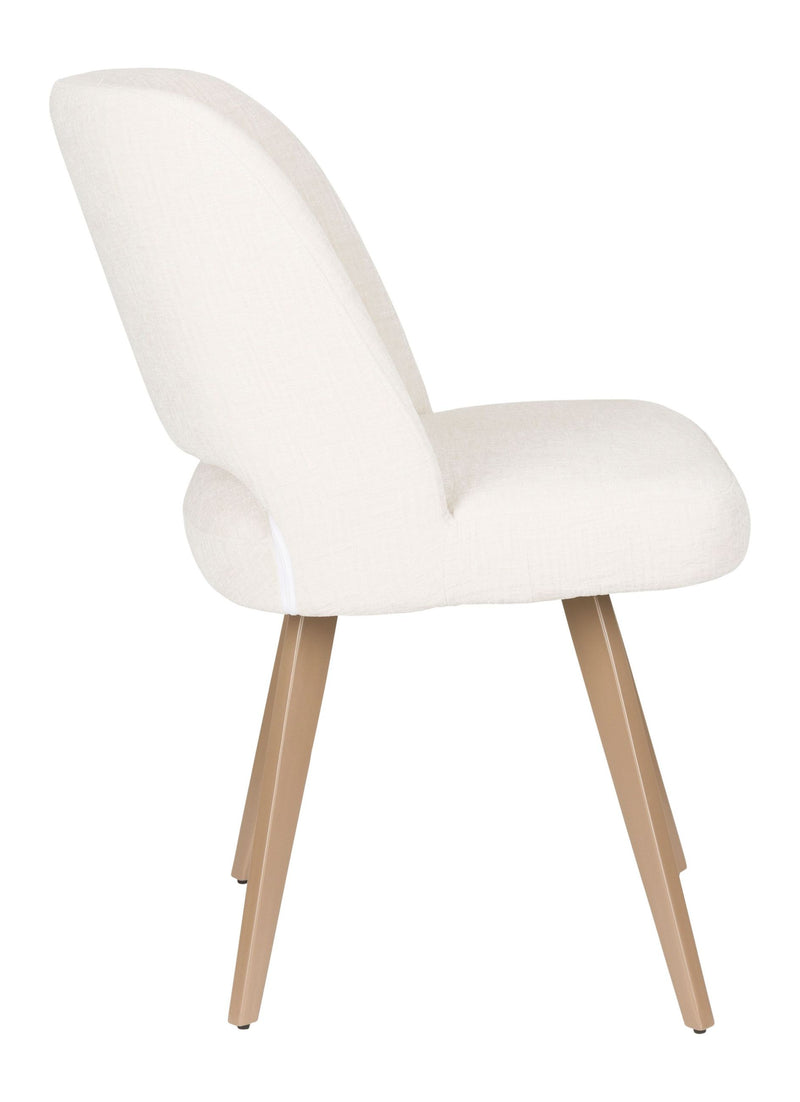 Esszimmerstuhl Yves im 2er-Set, Beige mit Gestell aus Eisen