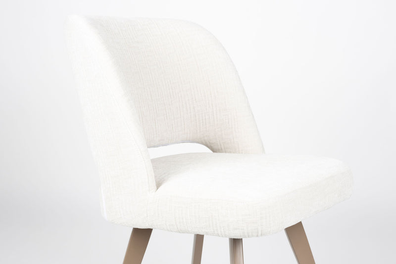 Esszimmerstuhl Yves im 2er-Set, Beige mit Gestell aus Eisen