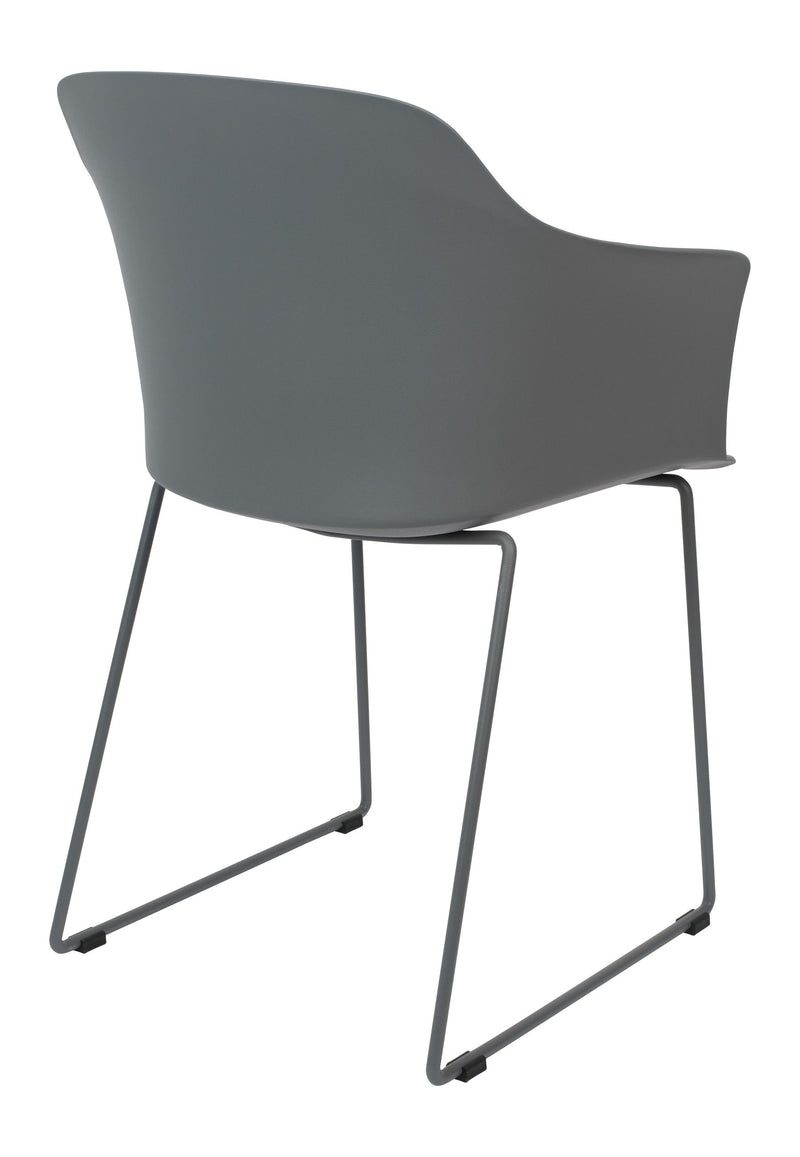 Sessel Tango im 2er-Set, Grau mit Stahlgestell für das Wohnzimmer