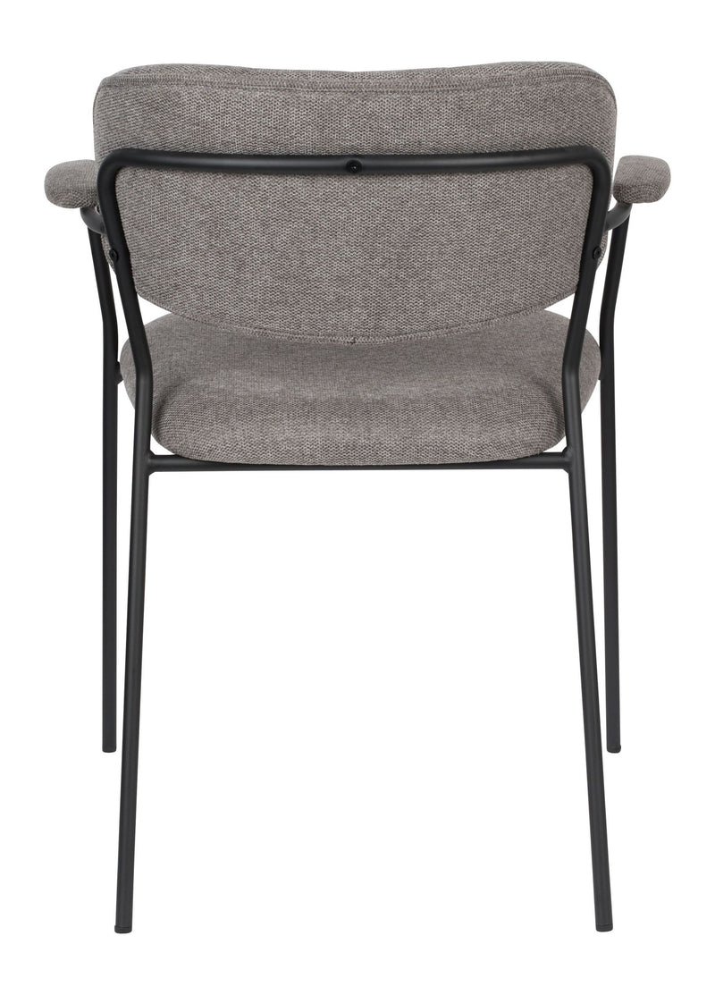 Sessel Jolien im 2er-Set, Grau mit Metallgestell und Stoffbezug
