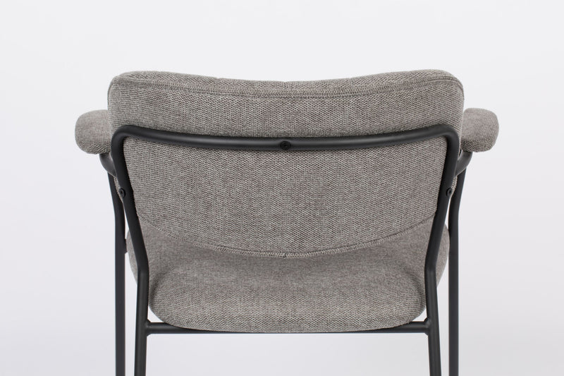 Sessel Jolien im 2er-Set, Grau mit Metallgestell und Stoffbezug