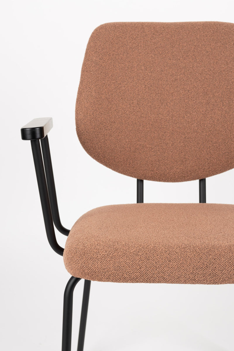 Sessel Zelo im 2er-Set, Pink mit Metallgestell für Esszimmer