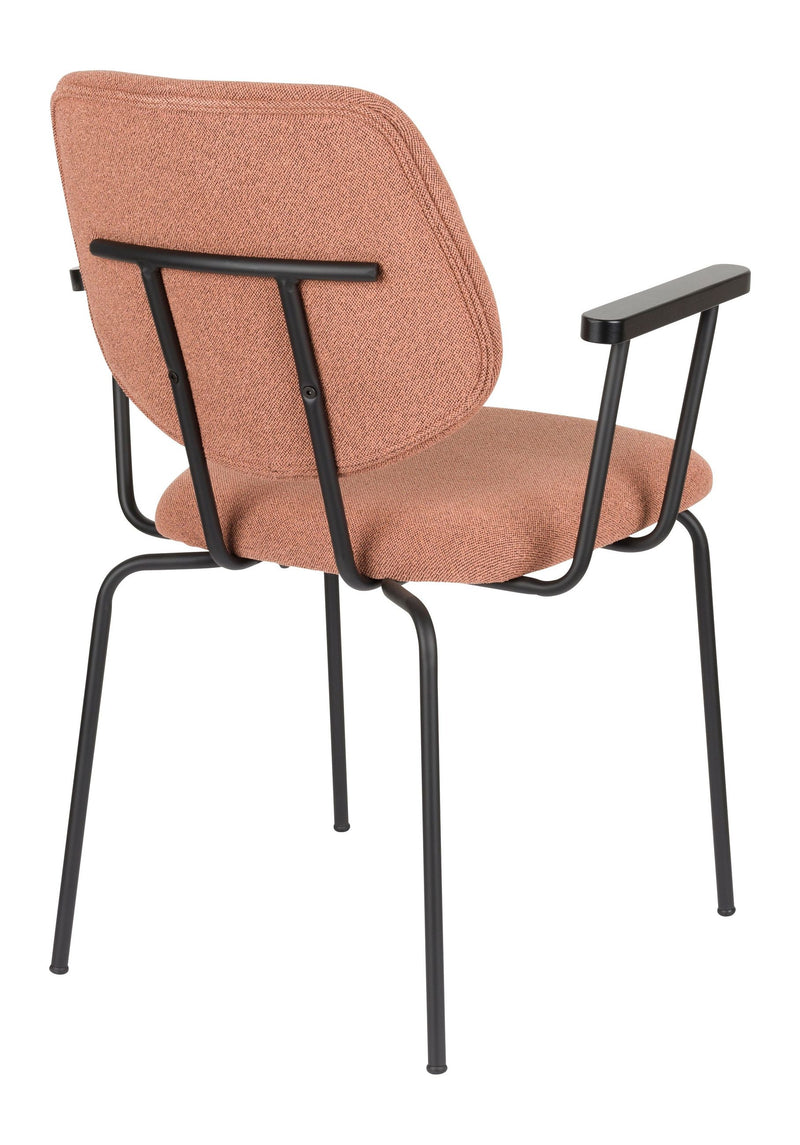 Sessel Zelo im 2er-Set, Pink mit Metallgestell für Esszimmer