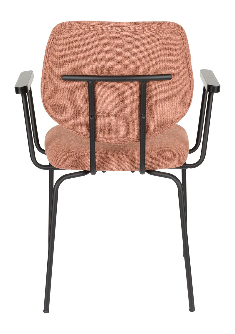 Sessel Zelo im 2er-Set, Pink mit Metallgestell für Esszimmer