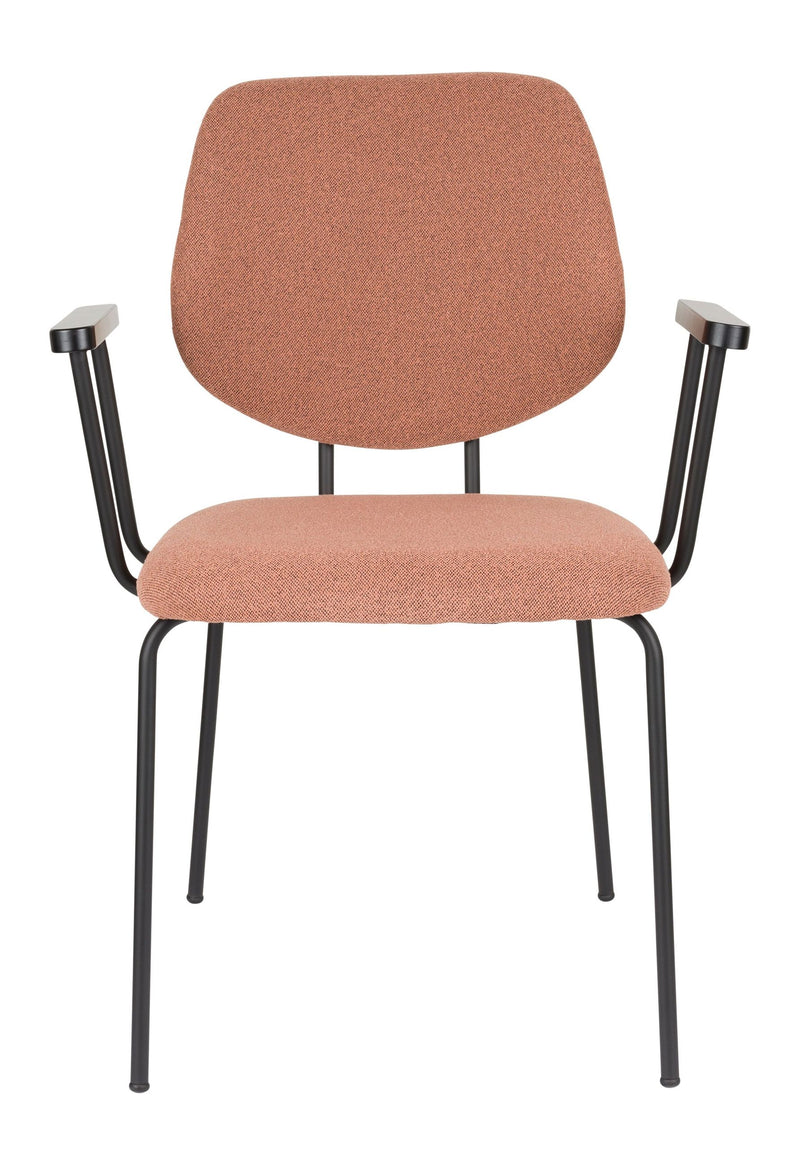 Sessel Zelo im 2er-Set, Pink mit Metallgestell für Esszimmer