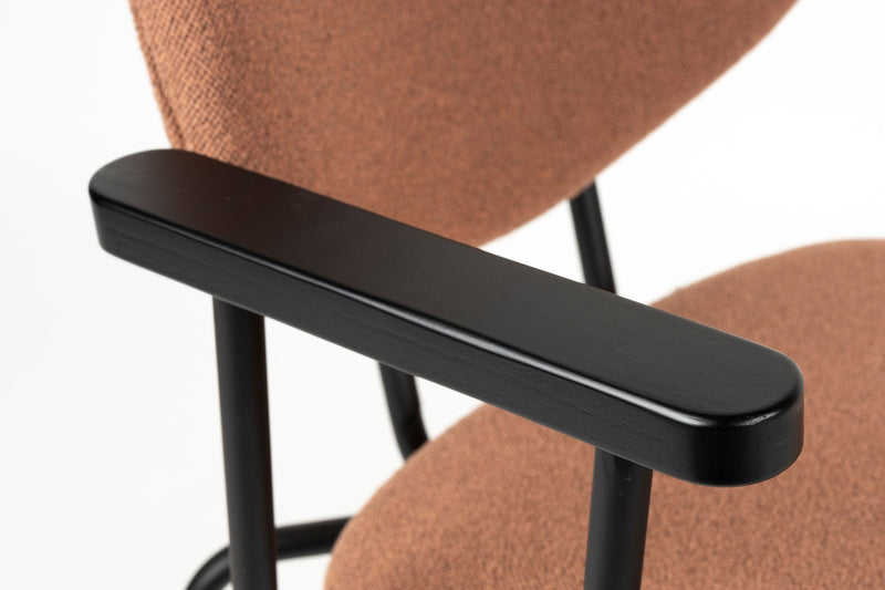 Sessel Zelo im 2er-Set, Pink mit Metallgestell für Esszimmer