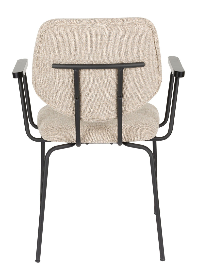 Sessel Zelo im 2er-Set, Beige mit Metallgestell für Esszimmer