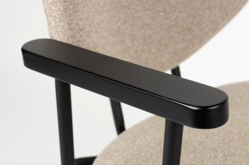 Sessel Zelo im 2er-Set, Beige mit Metallgestell für Esszimmer