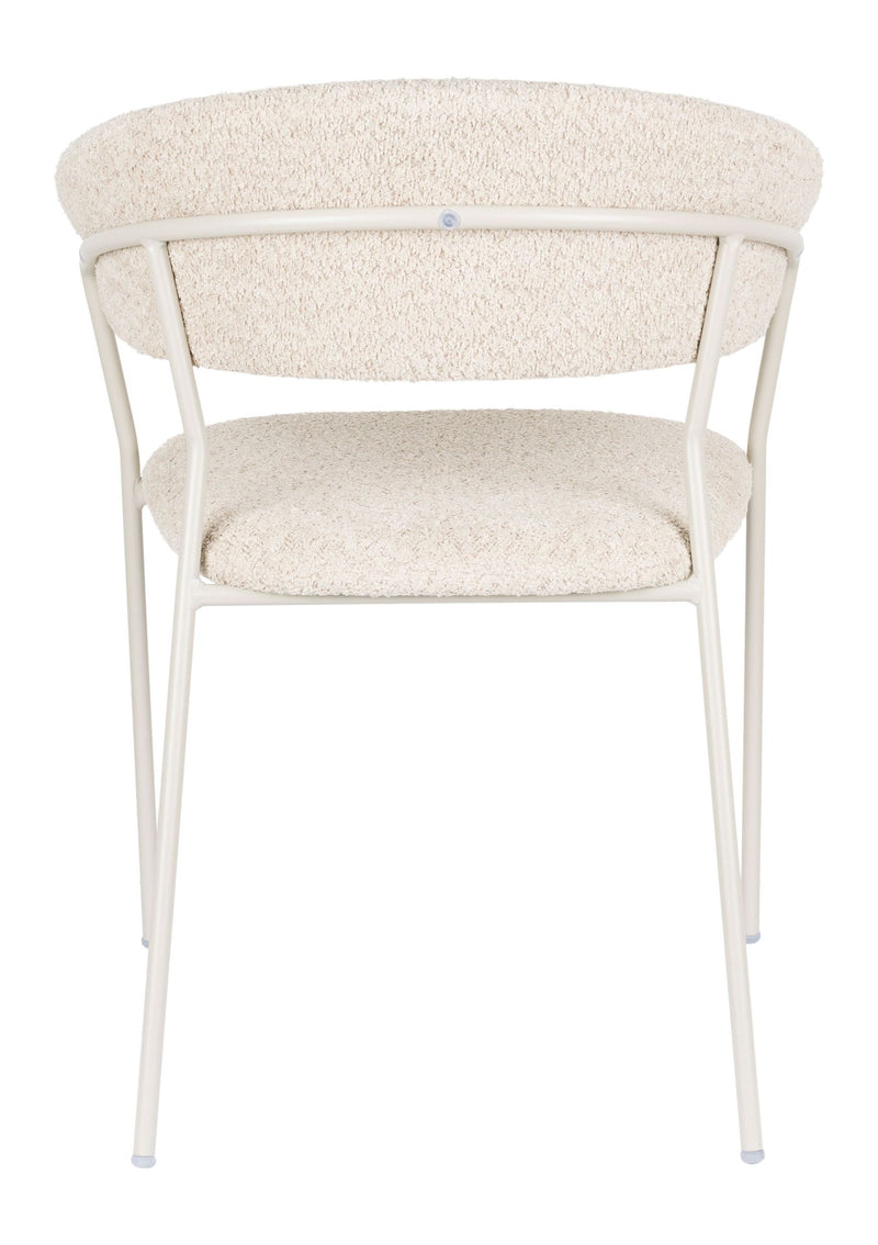 Sessel Zeri im 2er-Set, Off-White mit Metallgestell für Esszimmer