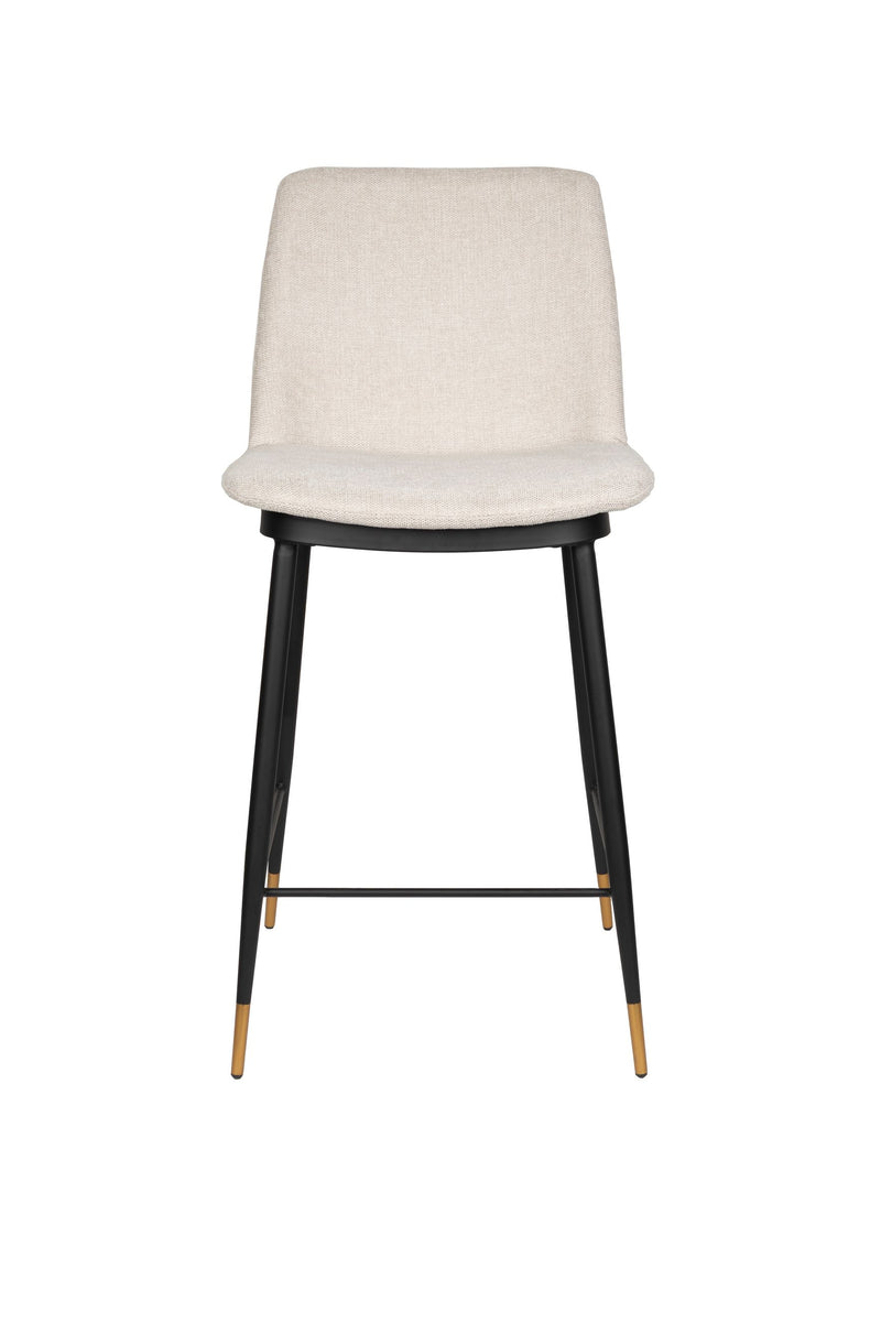 Barhocker Lionel im 2er-Set, Beige mit Stoffbezug und Metallgestell