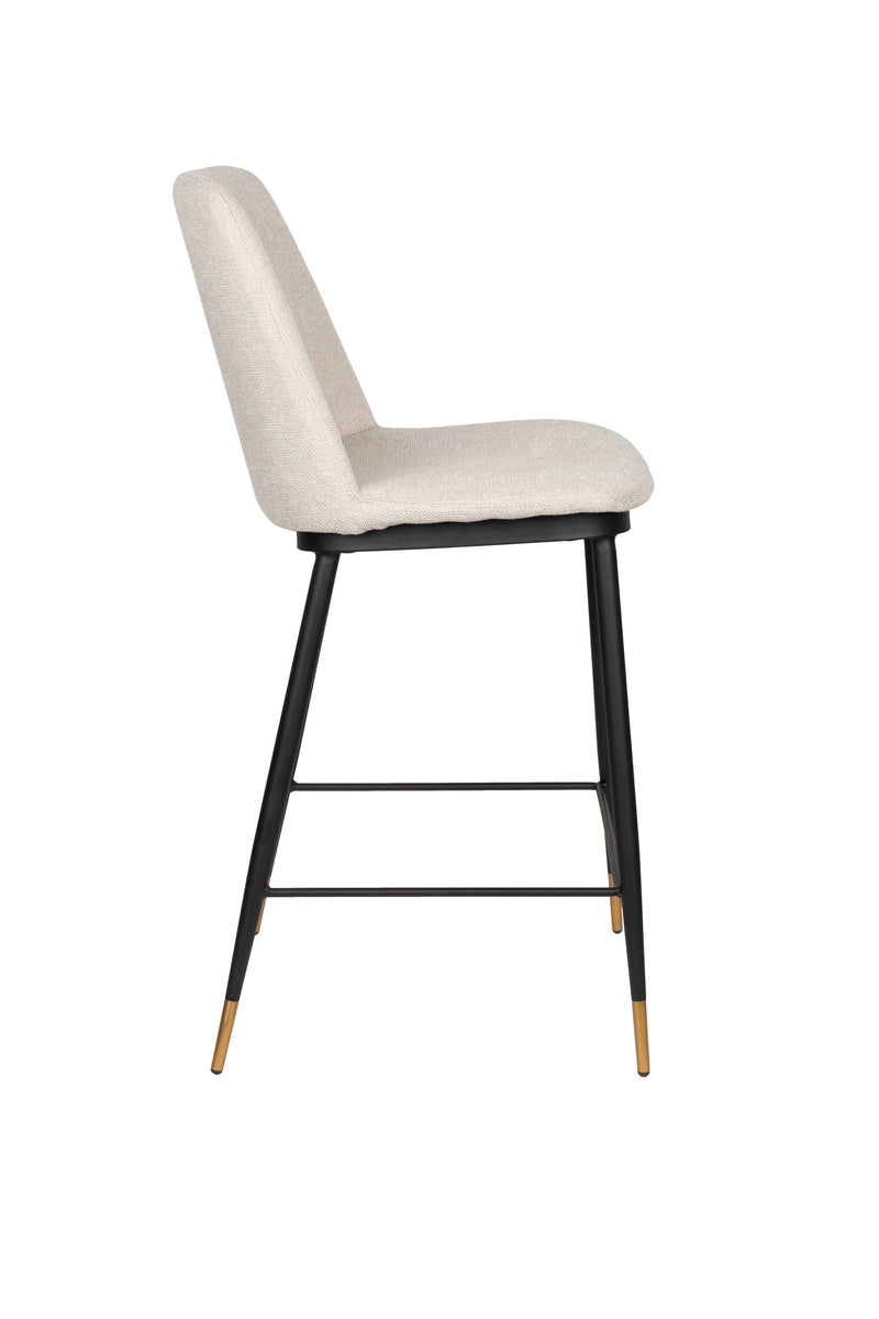 Barhocker Lionel im 2er-Set, Beige mit Stoffbezug und Metallgestell