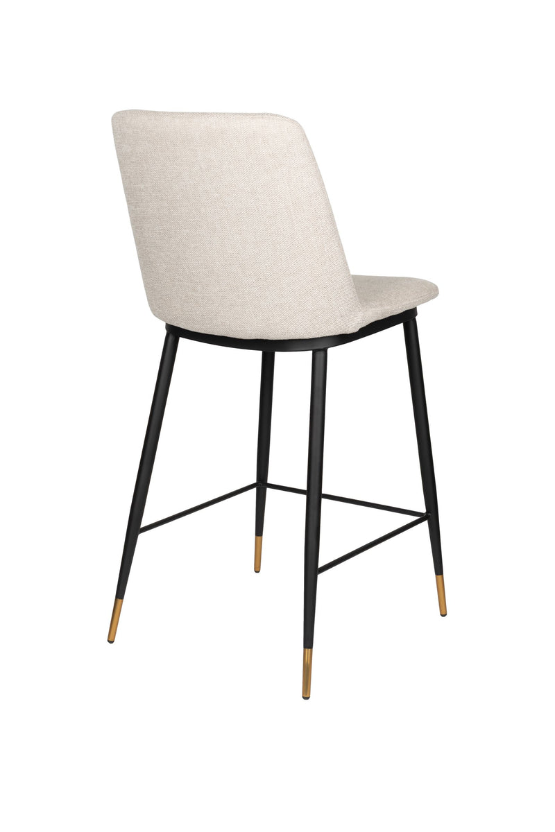 Barhocker Lionel im 2er-Set, Beige mit Stoffbezug und Metallgestell