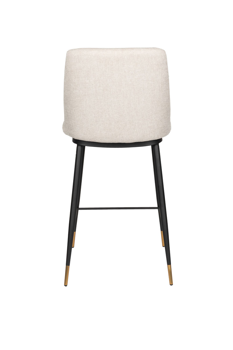 Barhocker Lionel im 2er-Set, Beige mit Stoffbezug und Metallgestell
