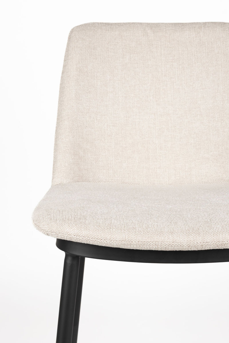 Barhocker Lionel im 2er-Set, Beige mit Stoffbezug und Metallgestell