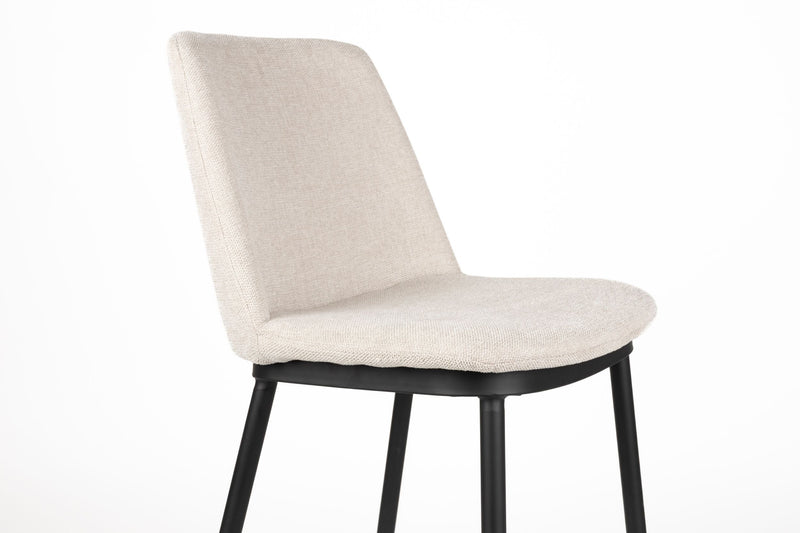 Barhocker Lionel im 2er-Set, Beige mit Stoffbezug und Metallgestell