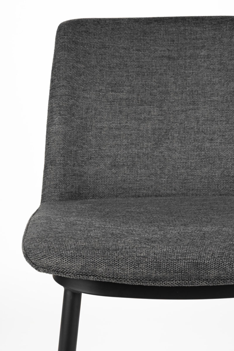 Barhocker Lionel im 2er-Set, Dunkelgrau mit Stoff und Metallgestell