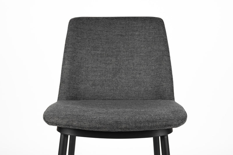 Barhocker Lionel im 2er-Set, Dunkelgrau mit Stoff und Metallgestell