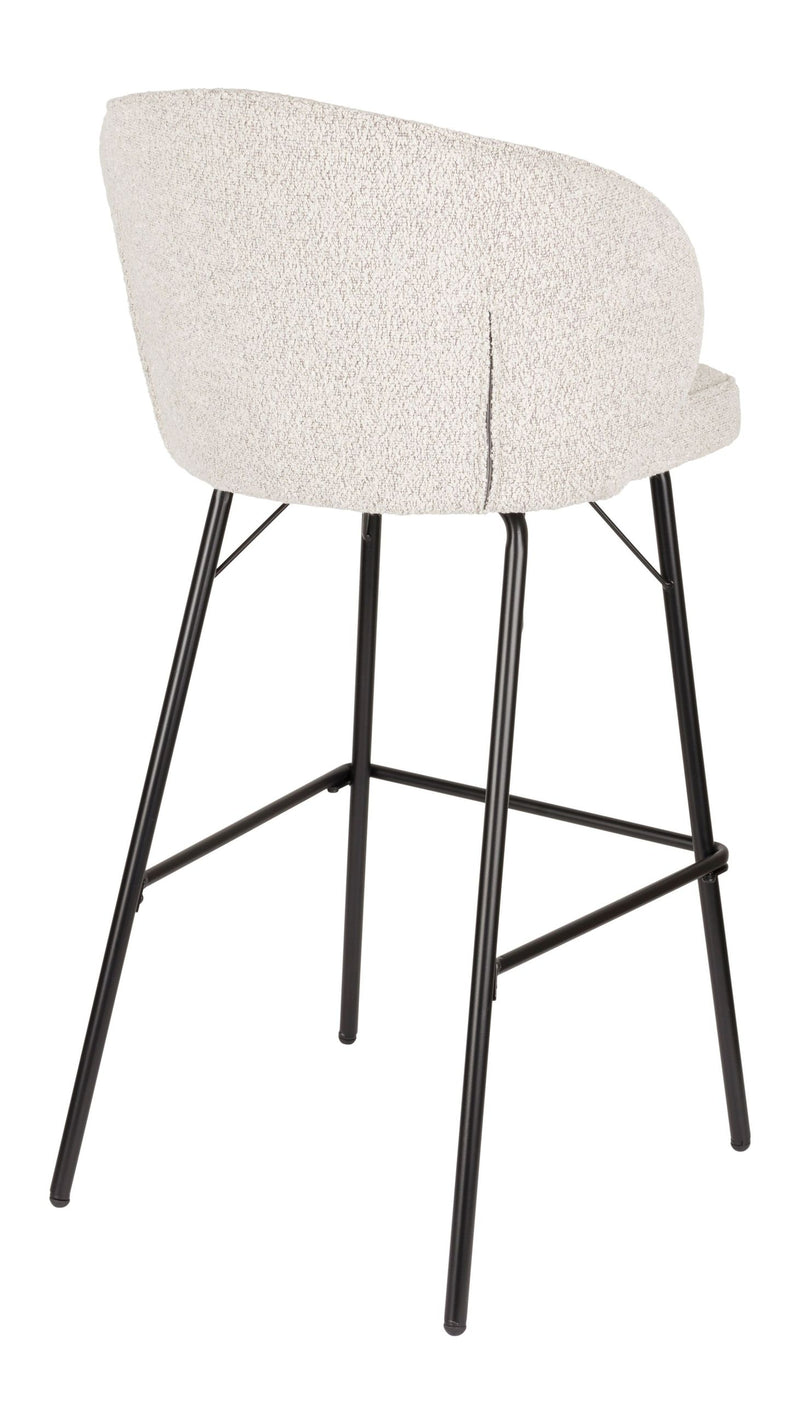 Barhocker Joa im 2er-Set, Beige mit Metallgestell für Küche & Bar