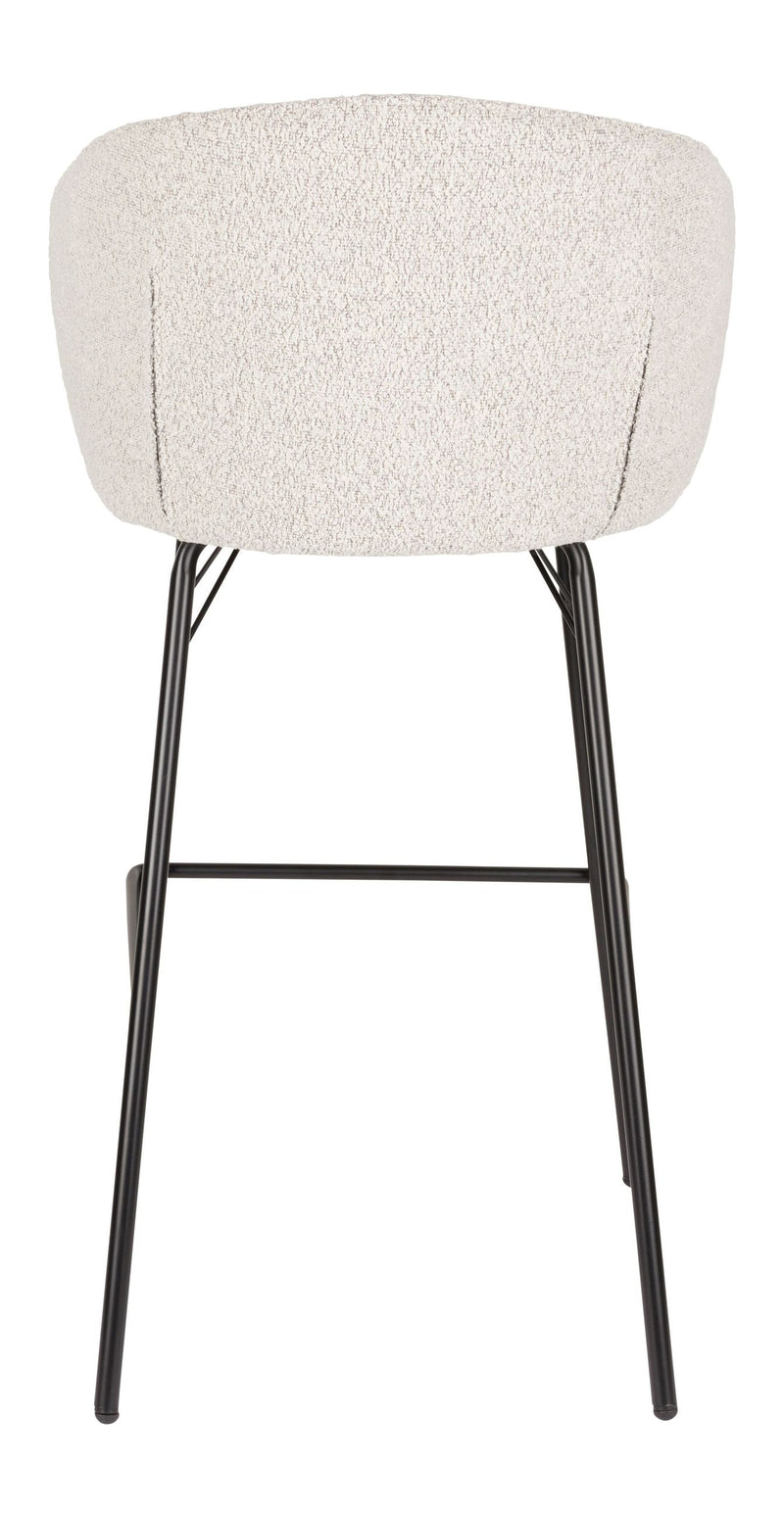 Barhocker Joa im 2er-Set, Beige mit Metallgestell für Küche & Bar