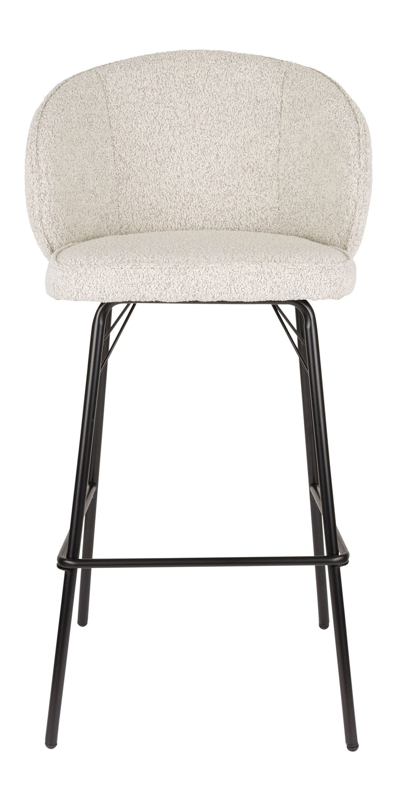 Barhocker Joa im 2er-Set, Beige mit Metallgestell für Küche & Bar