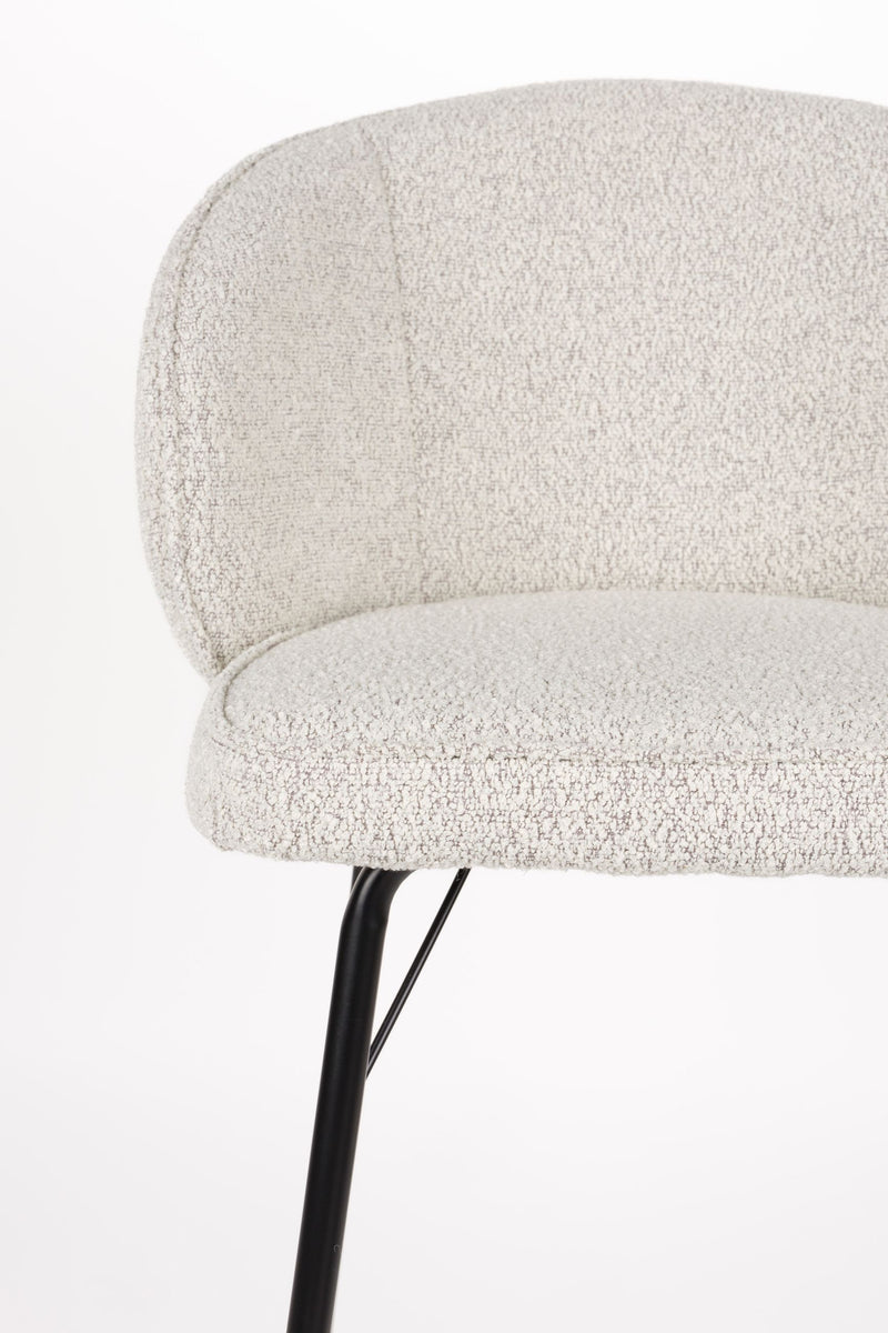 Barhocker Joa im 2er-Set, Beige mit Metallgestell für Küche & Bar