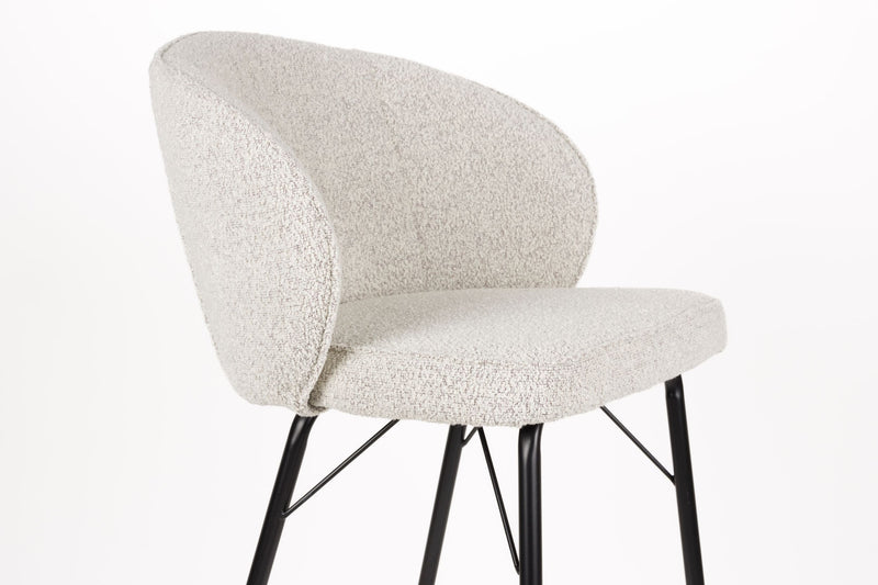 Barhocker Joa im 2er-Set, Beige mit Metallgestell für Küche & Bar