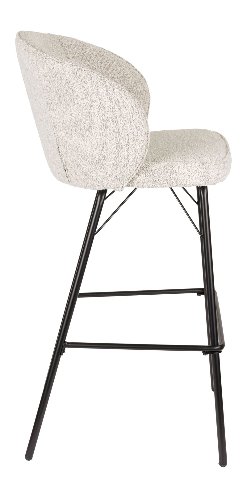 Barhocker Joa im 2er-Set, Beige mit Metallgestell für Küche & Bar
