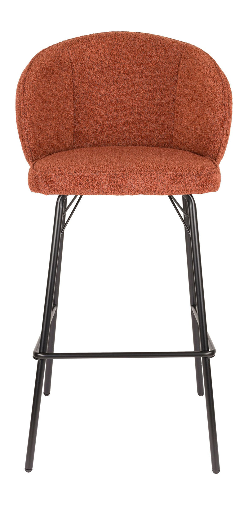 Barhocker Joa im 2er-Set, Braun mit Metallgestell für Küche und Bar