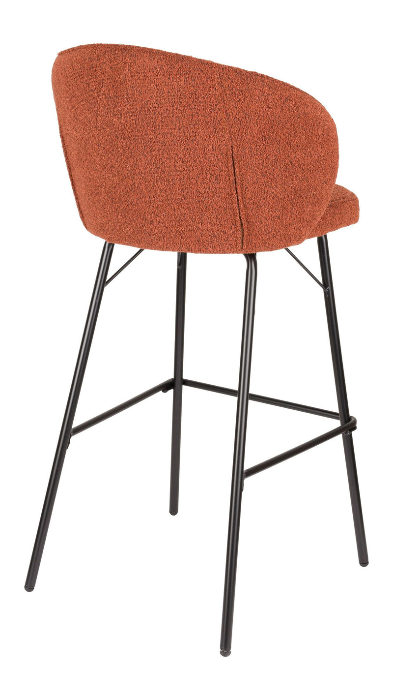 Barhocker Joa im 2er-Set, Braun mit Metallgestell für Küche und Bar