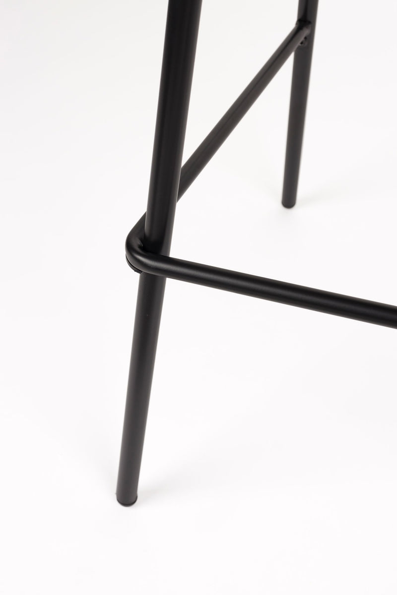 Barhocker Joa im 2er-Set, Braun mit Metallgestell für Küche und Bar