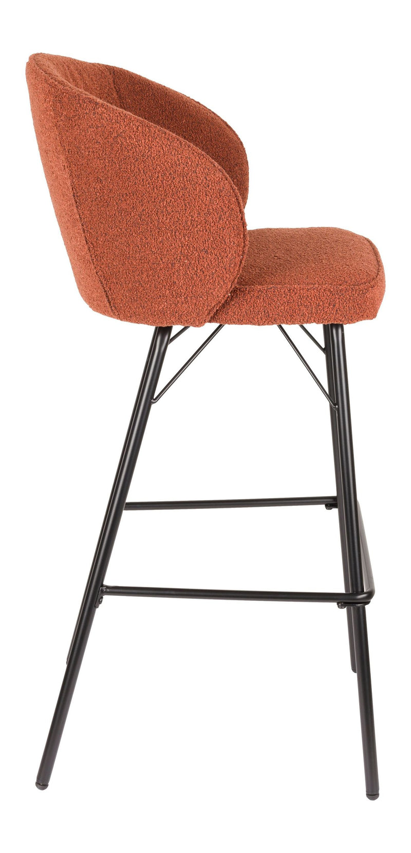 Barhocker Joa im 2er-Set, Braun mit Metallgestell für Küche und Bar